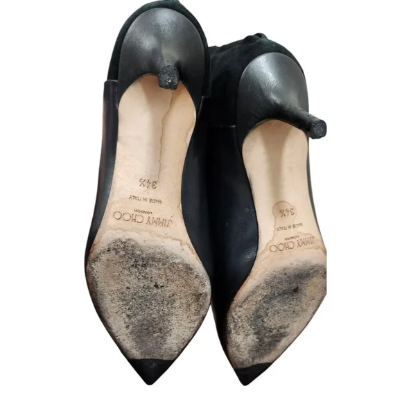 Jimmy Choo Black Suede/LeatherAnkle Booties Women's Size EU 34.5/US 4.5